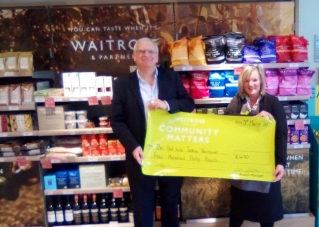 The talking newspaper association's vice-chairman, Graham Mallaband, and Waitrose community lead Julie Marish Picture: Sid Vale Talking Newspaper